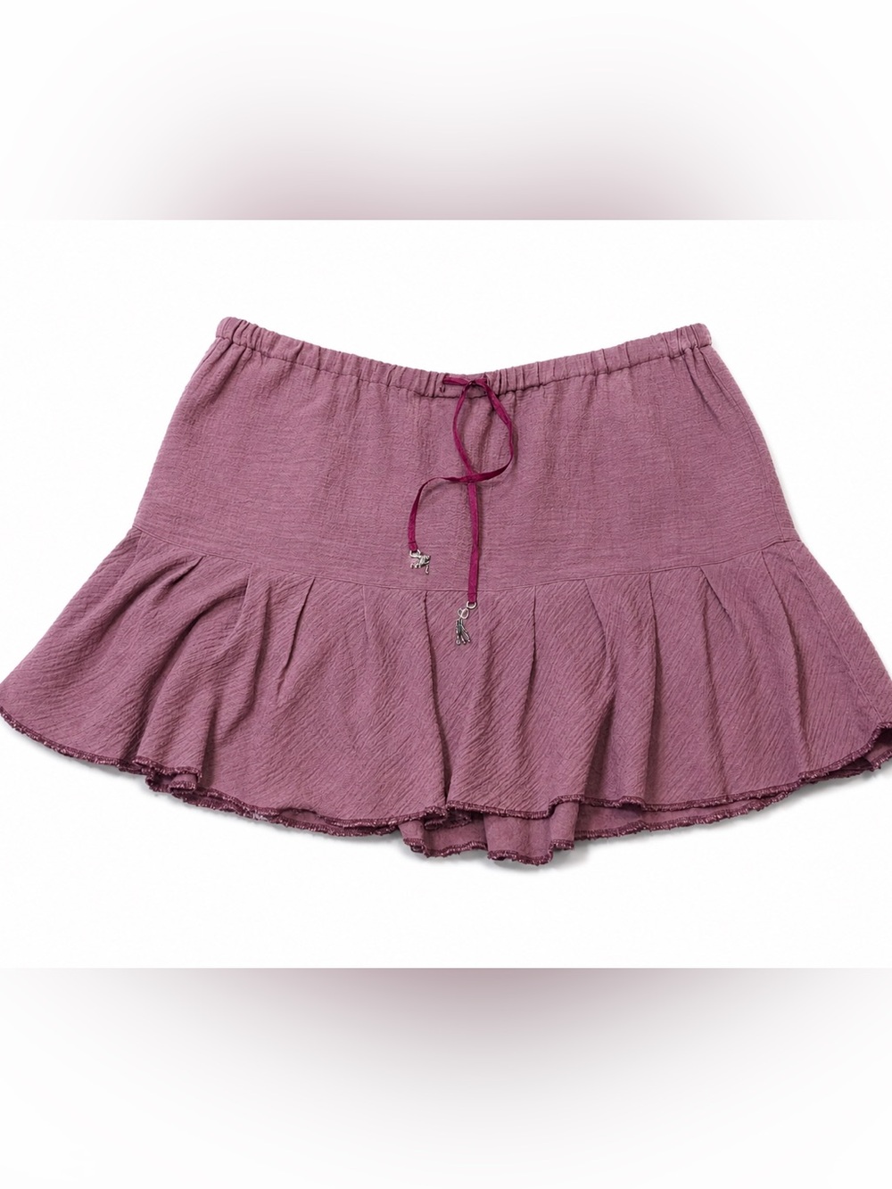 Abercrombie & Fitch Boho Ruffle Mini Skirt Burgundy Flowy | Size M